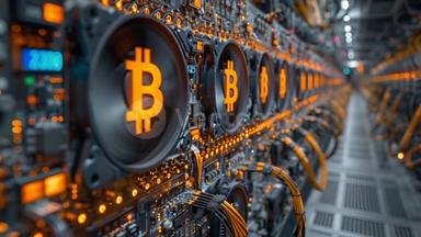 A large mining farm equipped with rows of machines working efficiently