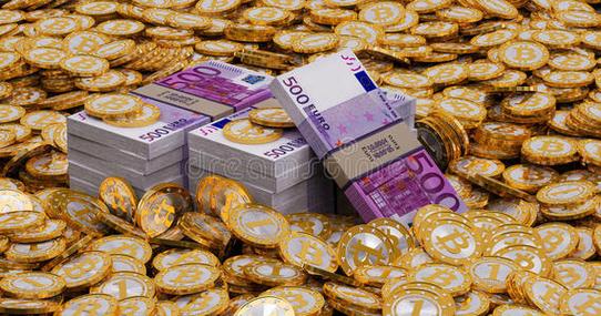 A vibrant depiction of Bitcoin mining operations in a modern facility